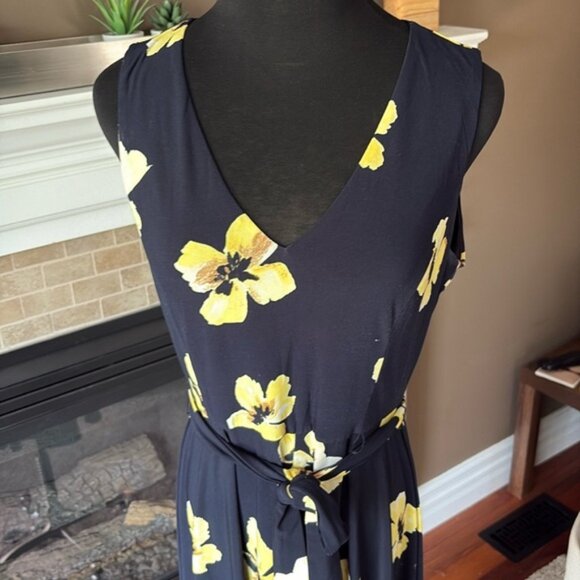 Tommy Hilfiger Floral Sleeveless Dress - Navy and Yellow size 4 - Picture 2 of 4